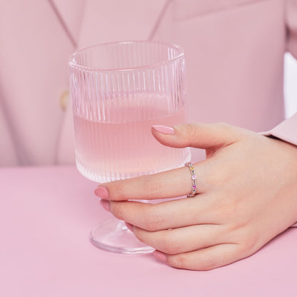 [Everoly JW]Sparkling Colorful Round Cut Tennis Ring