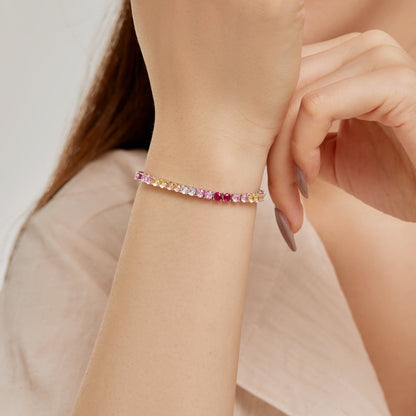 [Everoly JW]Radiant Colorful Round Cut Tennis Bracelet