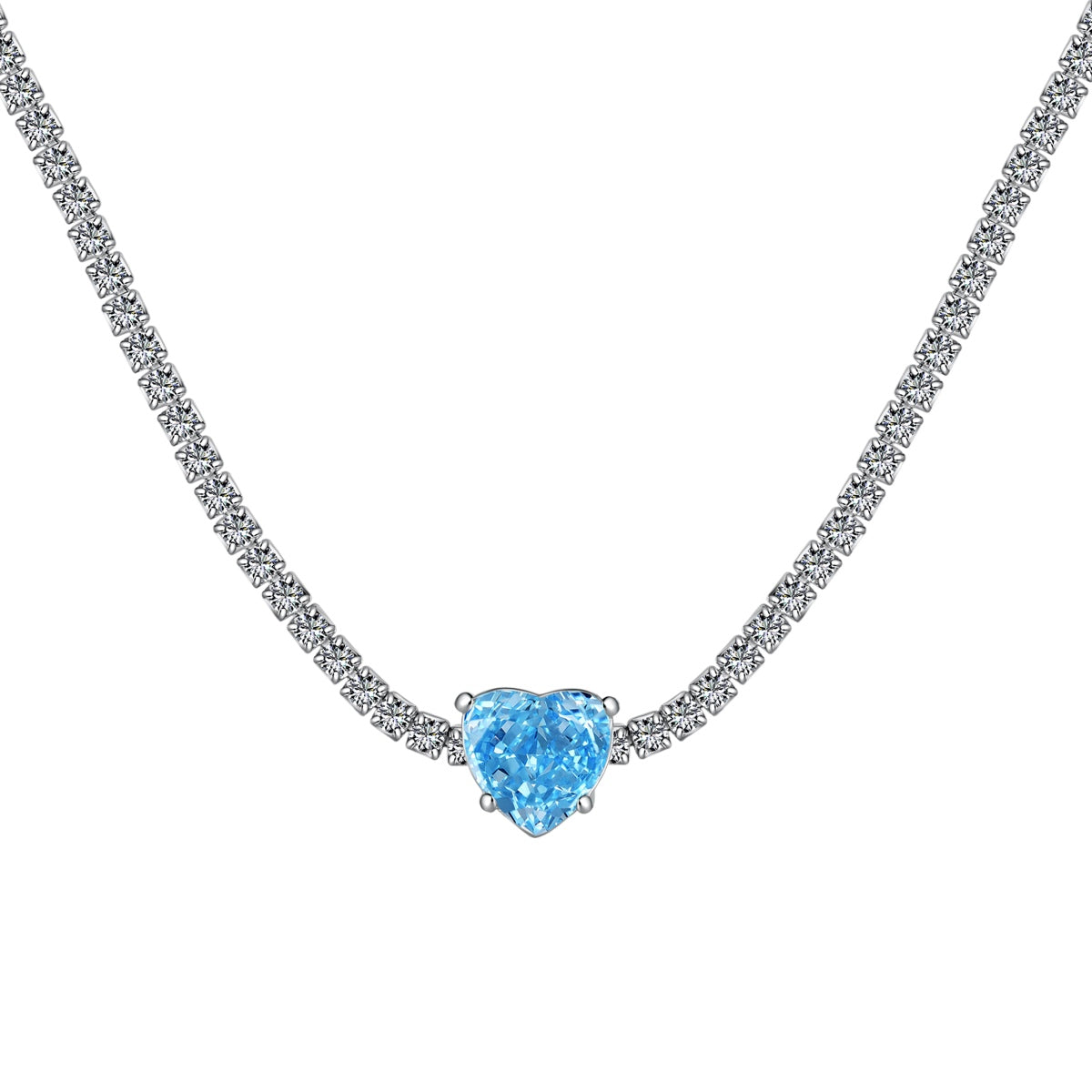 [Everoly JW]2.0 Carat Sparkling Tennis Heart Cut Necklace