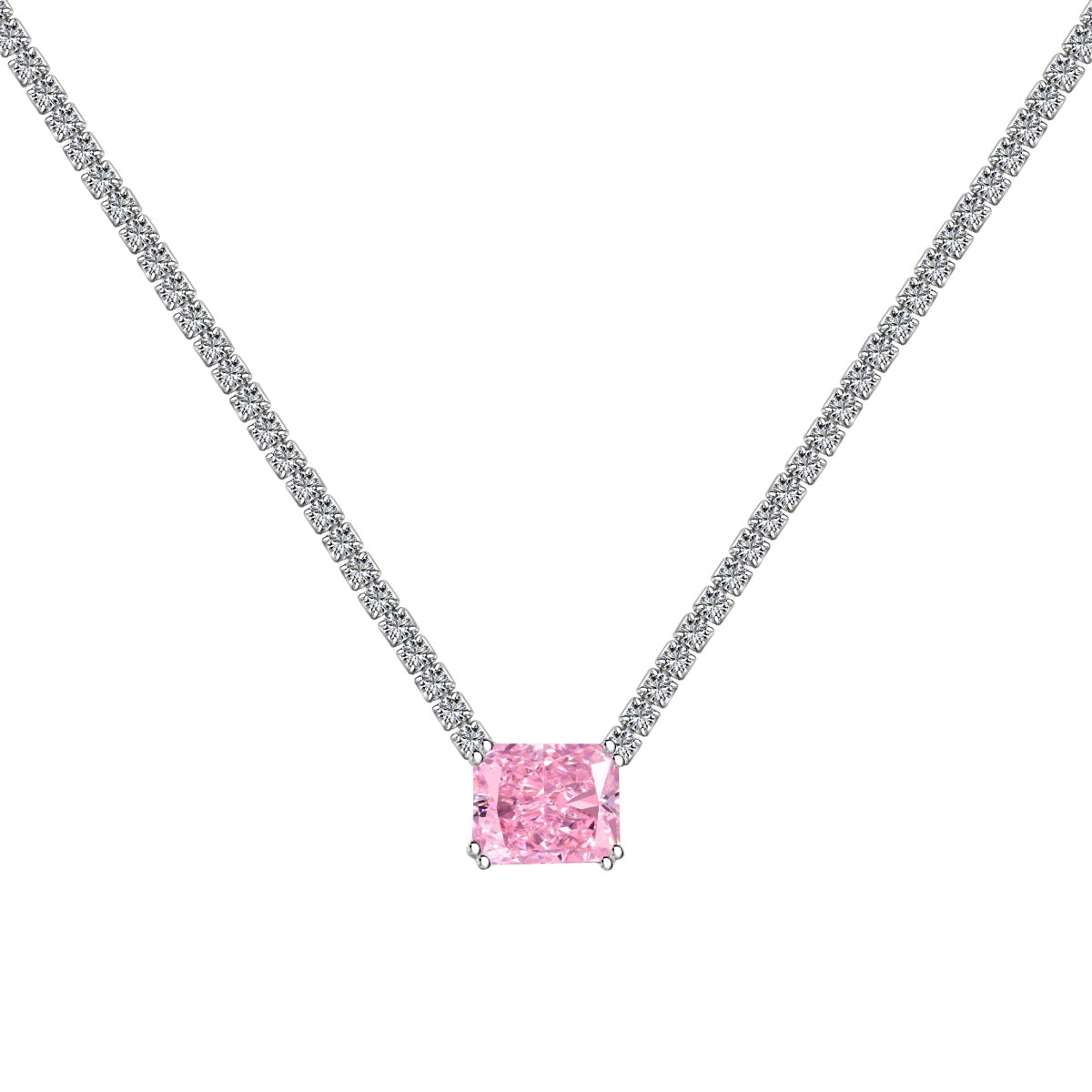 [Everoly JW]4.0 Carat Elegant Radiant Cut Necklace
