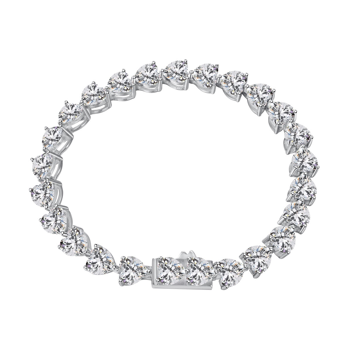 [Everoly JW]0.75 Carat Elegant Romantic Heart Shape Lover Bracelet