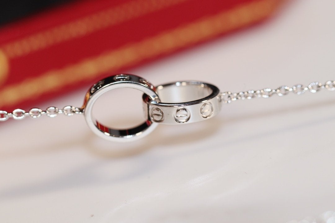 [Everoly JW]LOVE NECKLACE PINK GOLD AND SILVER