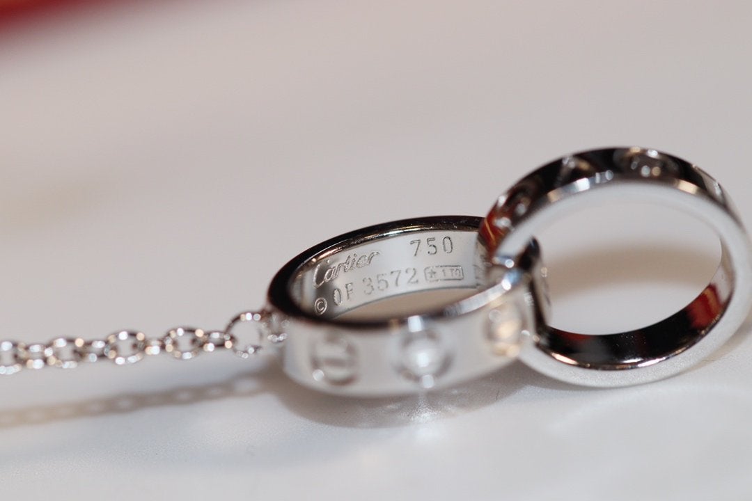 [Everoly JW]LOVE NECKLACE PINK GOLD AND SILVER