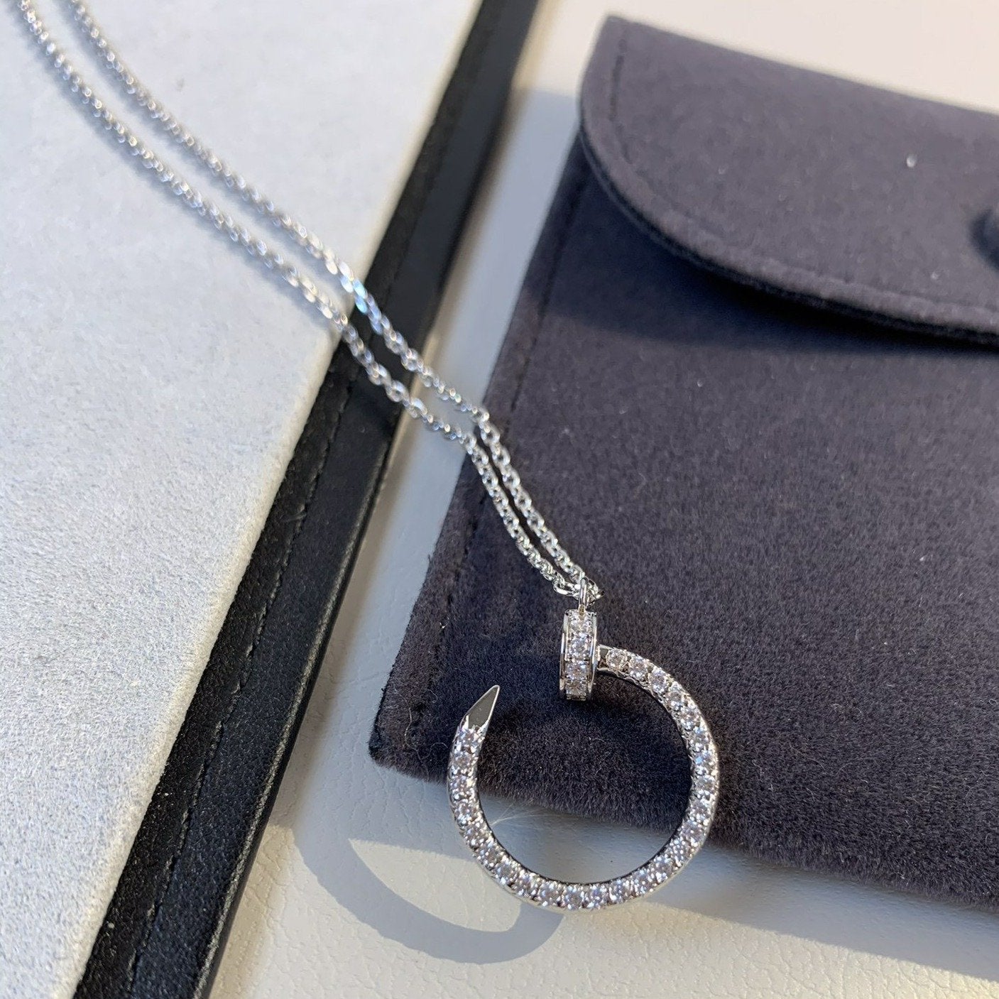 [Everoly JW]JUSTE NECKLACE SILVER DIAMONDS