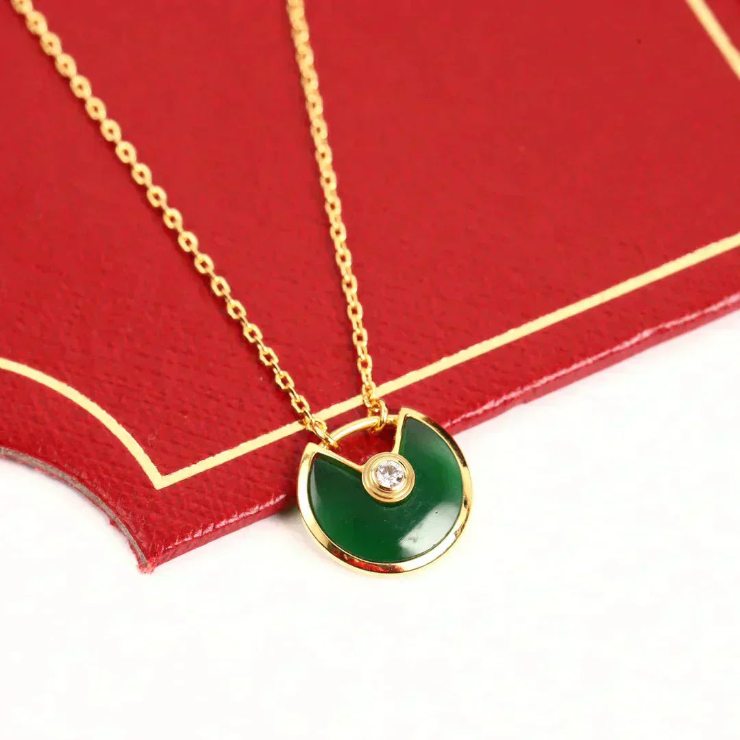 [Everoly JW]AMULETTE GOLD MALACHITE NECKLACE