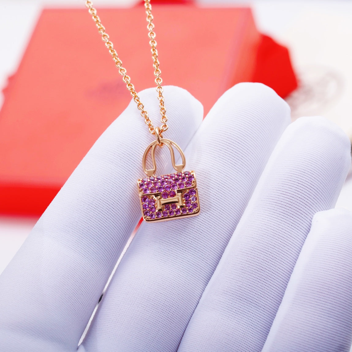 [Everoly JW]CONSTANCE PEDANT PURPLE DIAMOND NECKLACE