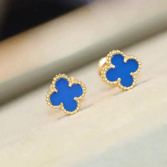 [Everoly JW]CLOVER MINI 9.5MM TURQUOISE EARRINGS