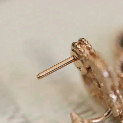 [Everoly JW]CLOVER MEDIUM 1 MOTIFS FUll DIAMOND EARRINGS