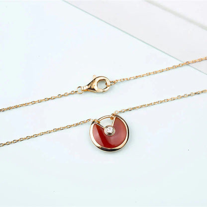 [Everoly JW]AMULETTE GOLD CARNELIAN ONYX NECKLACE