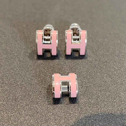 [Everoly JW]MINI POP H SILVER EARRINGS PINK