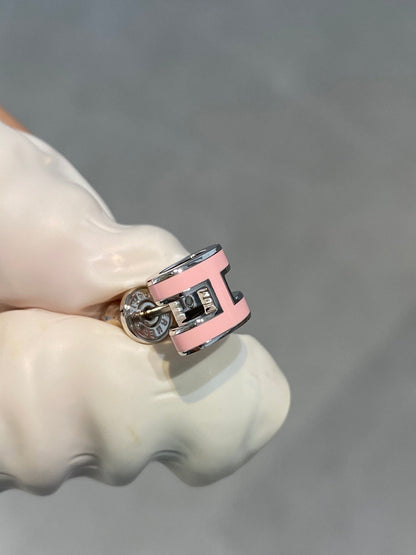 [Everoly JW]MINI POP H SILVER EARRINGS PINK