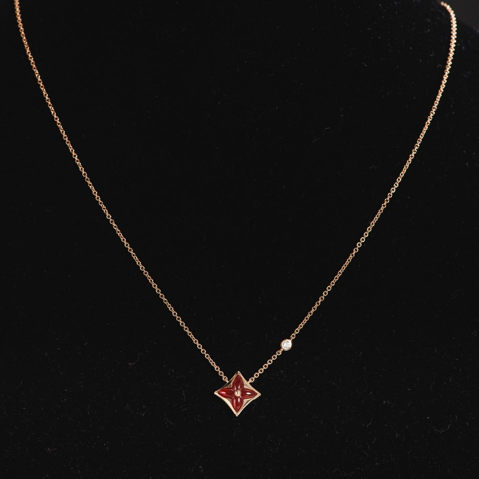 [Everoly JW]STAR NECKLACE PINK GOLD 1 DIAMOND