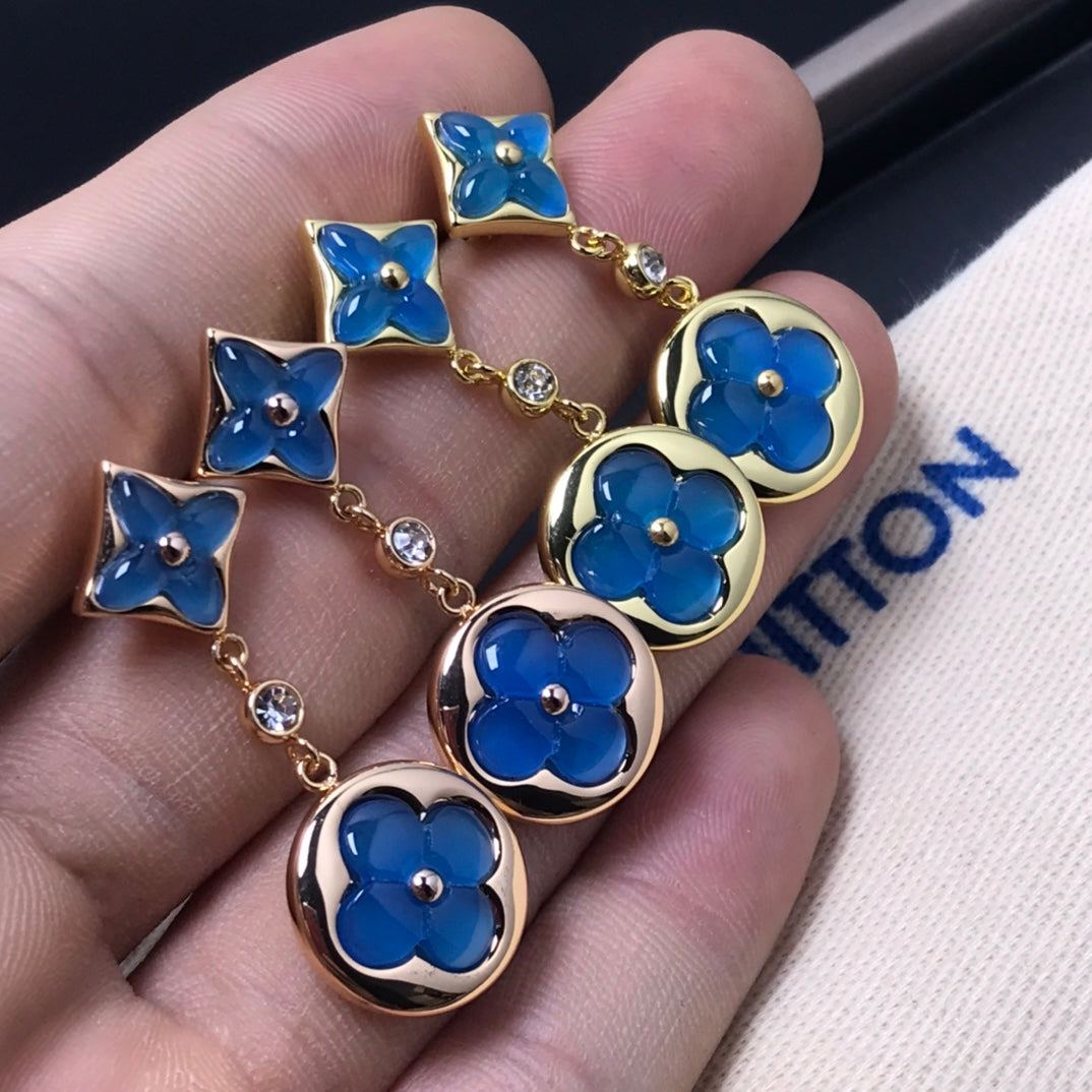 [Everoly JW]STAR AND SUN AGATE DIAMOND EARRINGS