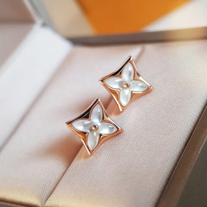 [Everoly JW]STAR MOP PINK GOLD EARRINGS