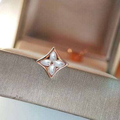 [Everoly JW]STAR MOP PINK GOLD EARRINGS