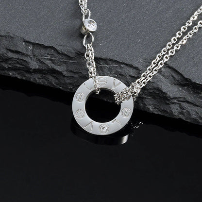 [Everoly JW]LOVE NECKLACE 16MM 2 DIAMONDS