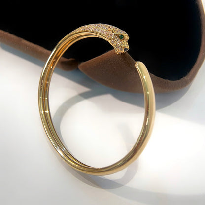 [Everoly JW]PANTHERE GOLD DIAMOND OPEN BRACELET