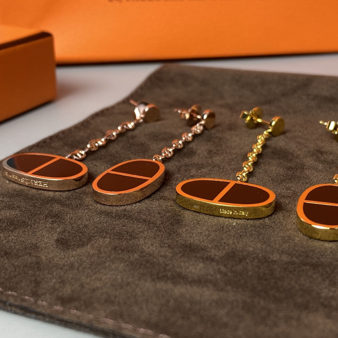 [Everoly JW]CHAINE VERSO BLACK CERAMIC EARRINGS