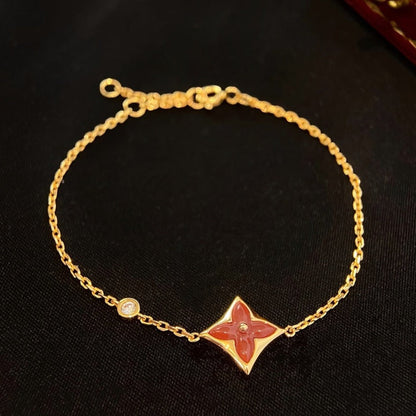 [Everoly JW]COLOR STAR CARNELIAN PINK GOLD DIAMOND BRACELET