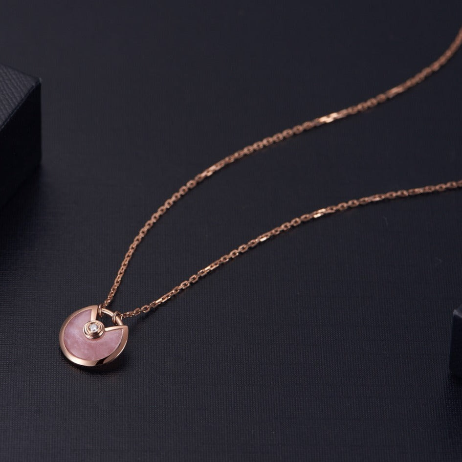 [Everoly JW]AMULETTE ROSE GOLD PINK MOP NECKLACE
