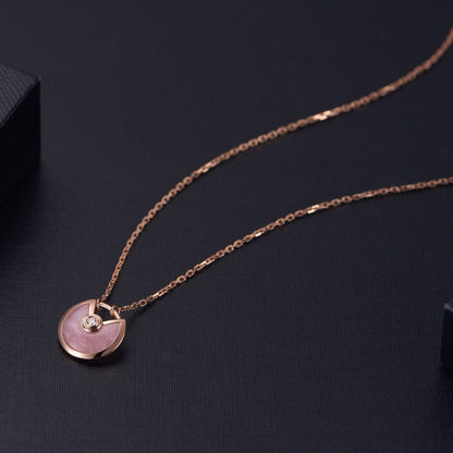 [Everoly JW]AMULETTE ROSE GOLD PINK MOP NECKLACE