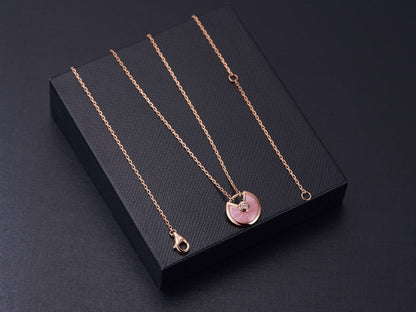 [Everoly JW]AMULETTE ROSE GOLD PINK MOP NECKLACE