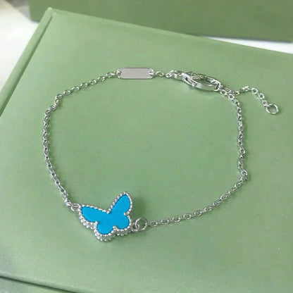 [Everoly JW]BUTTERFLY TURQUOISE BUTTERFLY BRACELET SILVER