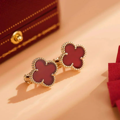 [Everoly JW]CLOVER MEDIUM 1 MOTIFS CARNELIAN  EARRINGS