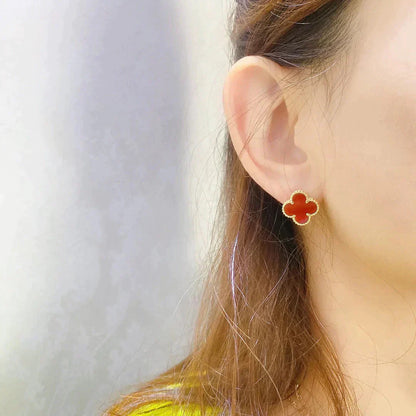 [Everoly JW]CLOVER MEDIUM 1 MOTIFS CARNELIAN  EARRINGS