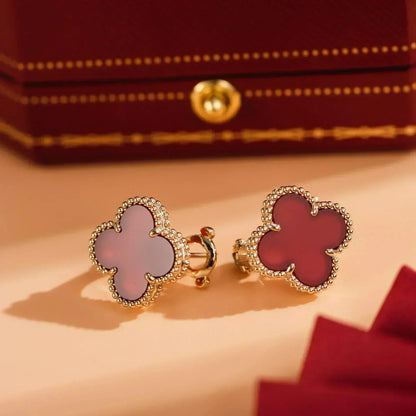 [Everoly JW]CLOVER MEDIUM 1 MOTIFS CARNELIAN  EARRINGS