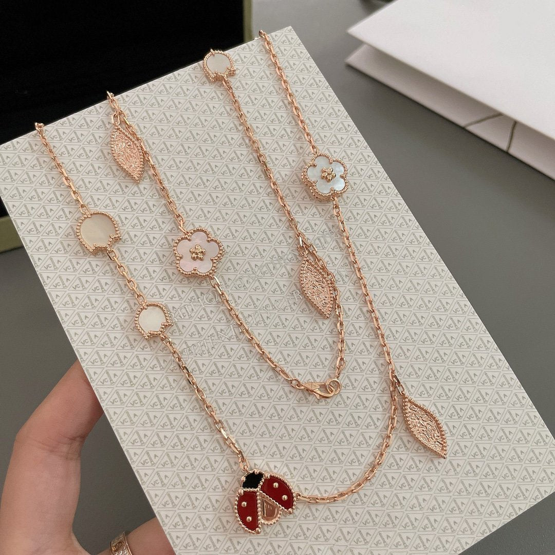 [Everoly JW]LUCKY SPRING 15 MOTIFS ROSE GOLD NECKLACE
