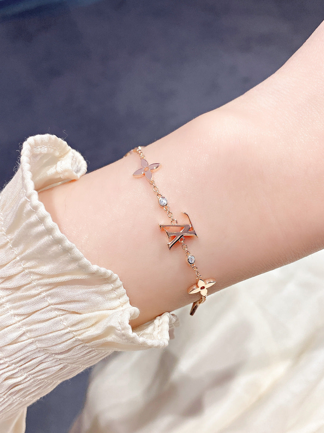 [Everoly JW]STAR AND SUN 7 MOTIFS GOLD BRACELET