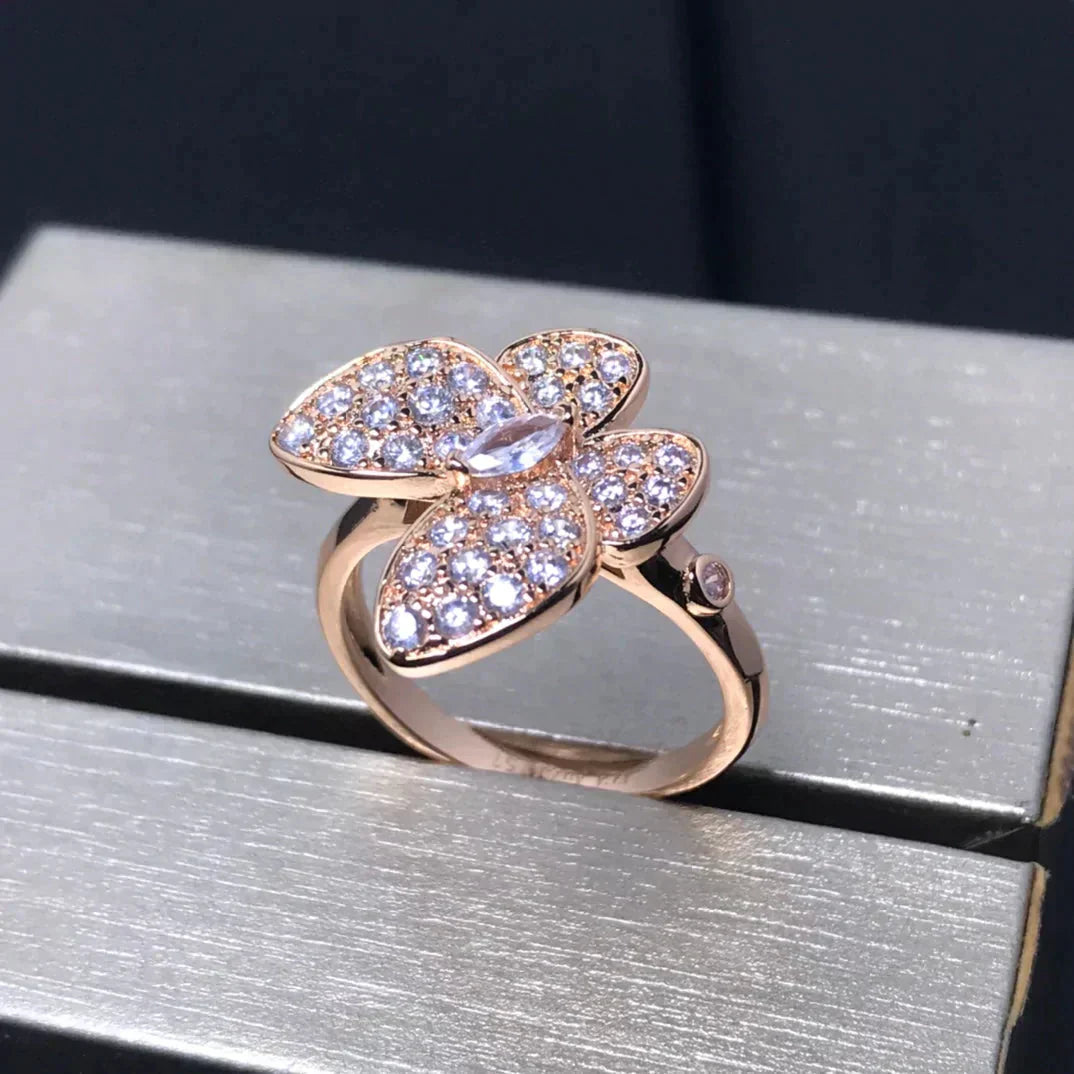 [Everoly JW]BUTTERFLY PINK GOLD DIAMOND RING