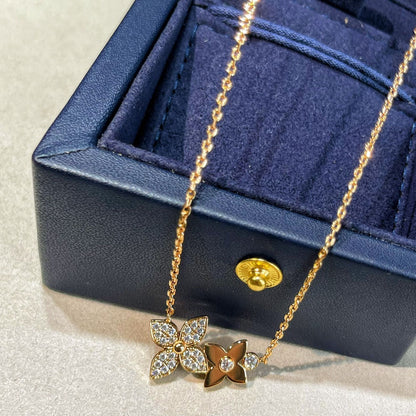 [Everoly JW]STAR BLOSSOM NECKLACE PINK GOLD DIAMONDS