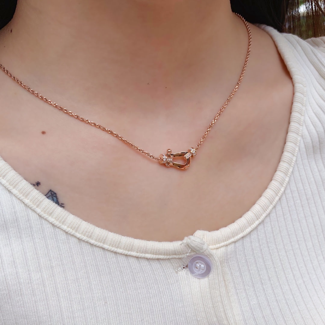 [Everoly JW]FORCE 10 PINK GOLD DIAMOND NECKLACE