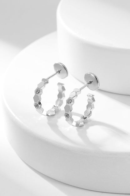 [Everoly JW]BEE LOVE DIAMOND HOOP EARRINGS