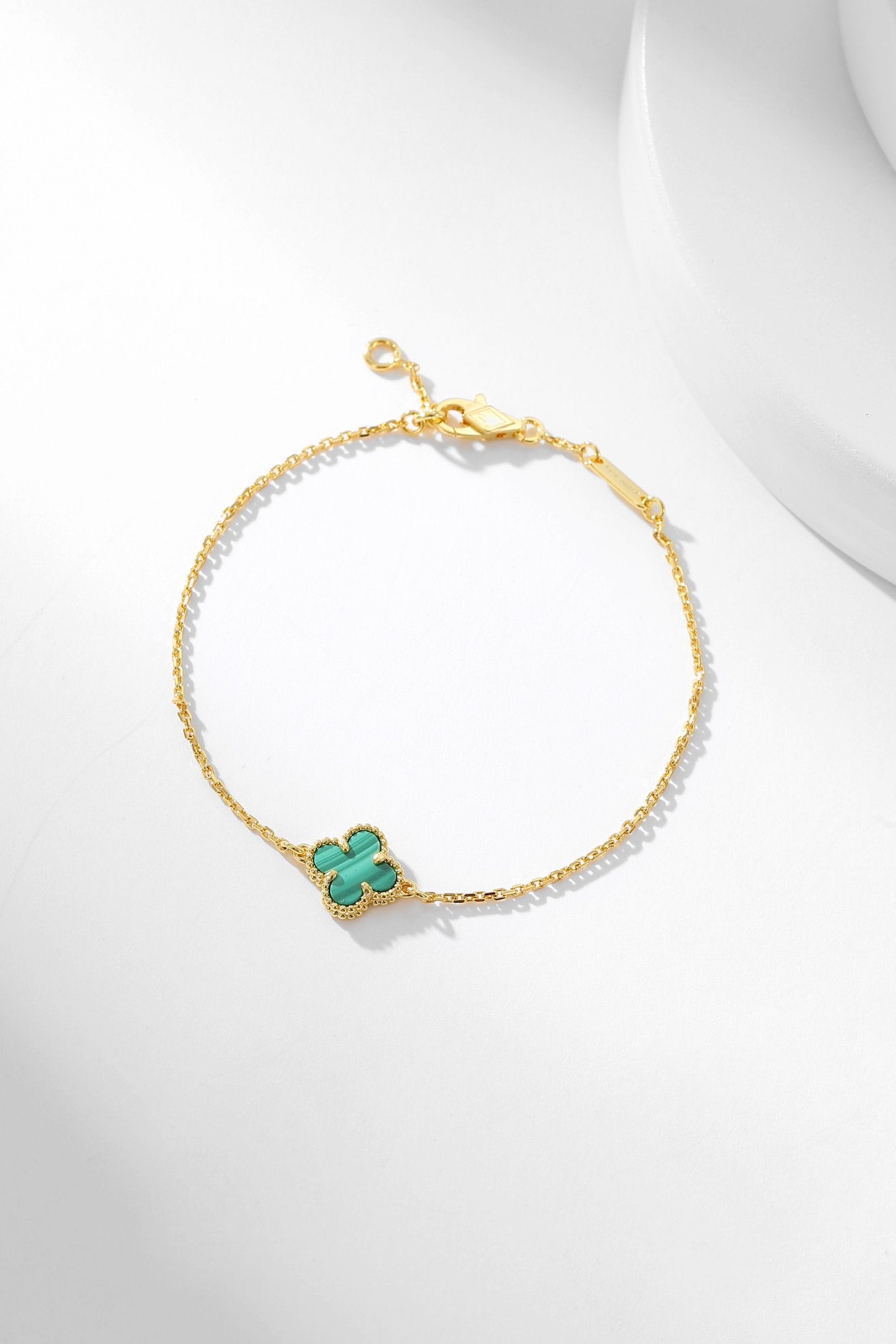 [Everoly JW]CLOVER BRACELET MALACHITE 1 MOTIF