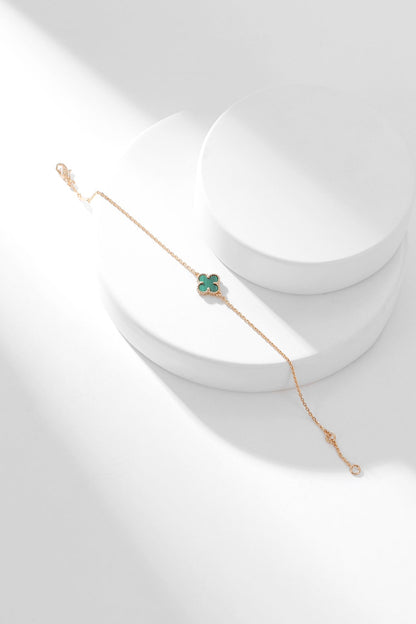 [Everoly JW]CLOVER BRACELET MALACHITE 1 MOTIF
