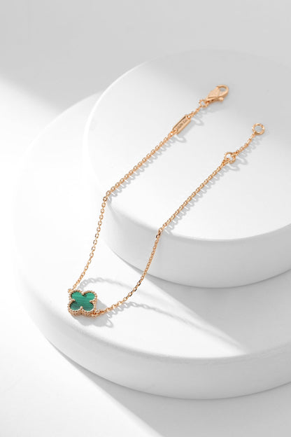 [Everoly JW]CLOVER BRACELET MALACHITE 1 MOTIF