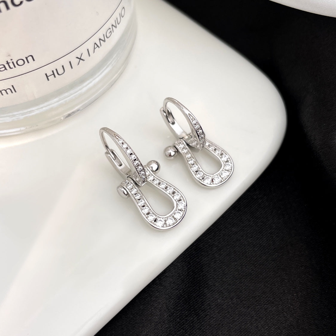 [Everoly JW]FORCE 10 FULL DIAMOND DROP EARRINGS MEDIUM MODEL