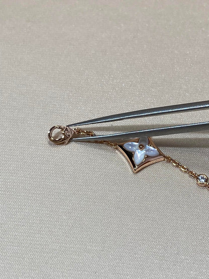 [Everoly JW]STAR 4 MOTIF MOP DIAMOND PINK GOLD BRACELET