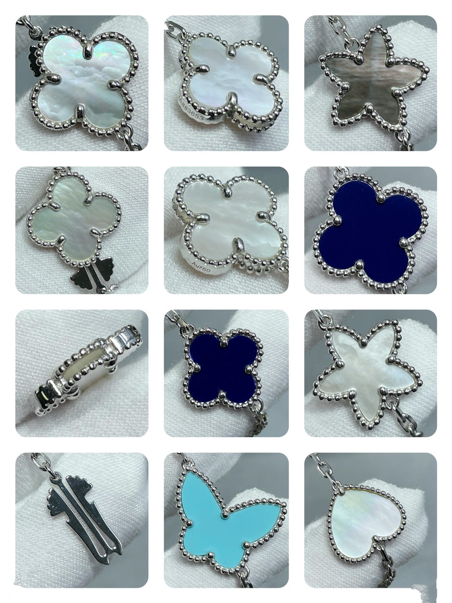 [Everoly JW]LUCKY CLOVER SILVER 11 MOTIF NECKLACE