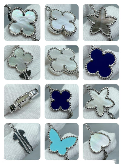 [Everoly JW]LUCKY CLOVER SILVER 11 MOTIF NECKLACE