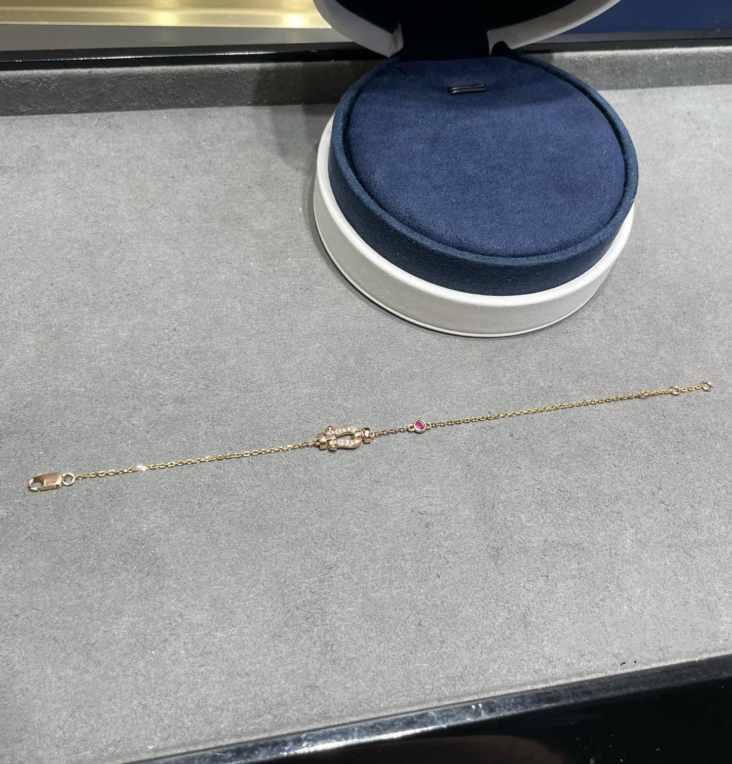 [Everoly JW]FORCE 10 DIAMOND CHAIN LINK PINK GOLD BRACELET