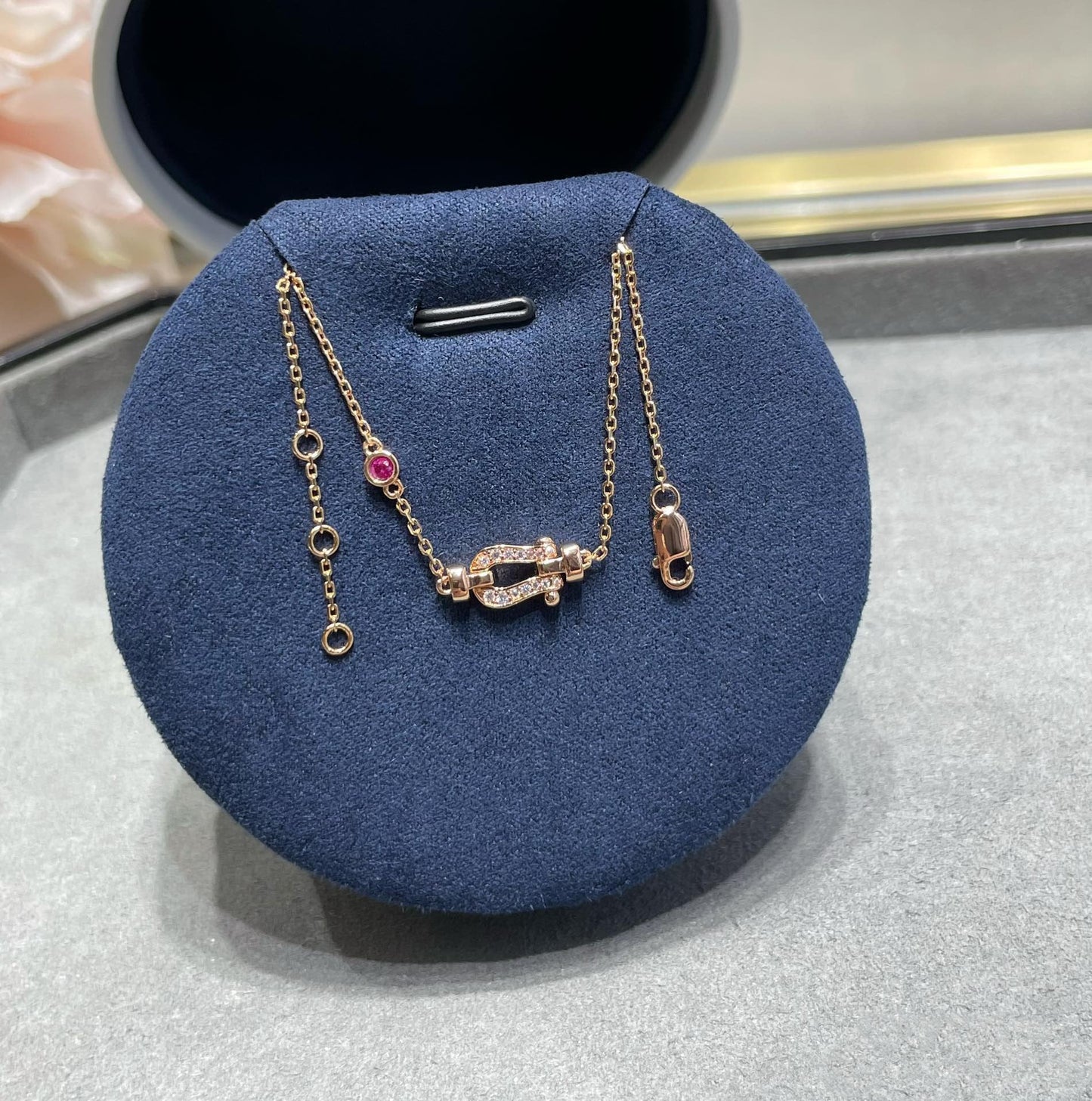 [Everoly JW]FORCE 10 DIAMOND CHAIN LINK PINK GOLD BRACELET