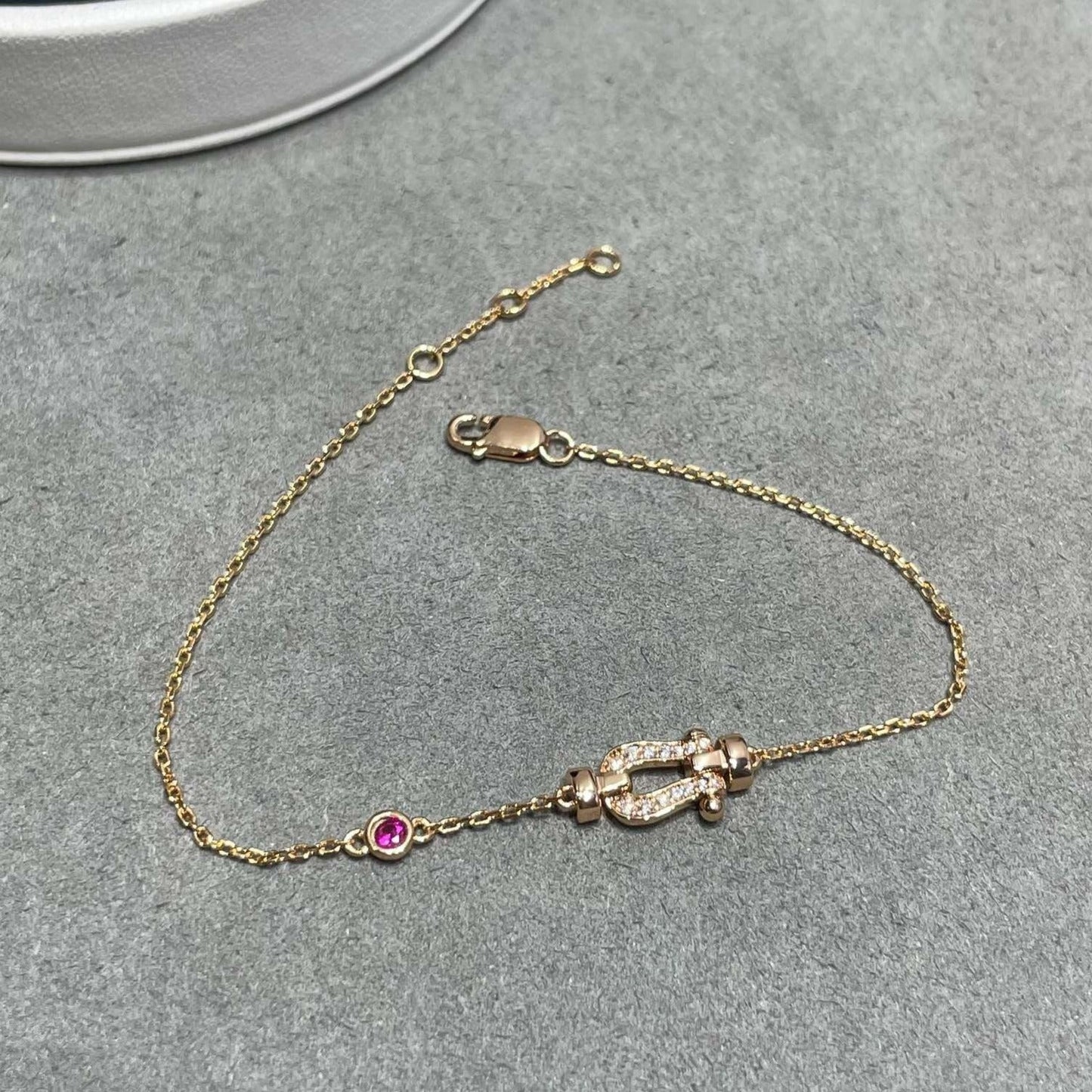 [Everoly JW]FORCE 10 DIAMOND CHAIN LINK PINK GOLD BRACELET