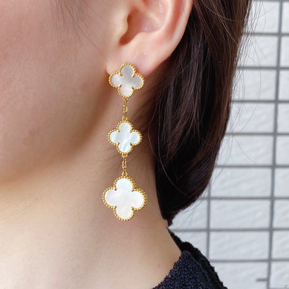 [Everoly JW]CLOVER MOP 3 MOTIFS GOLD EARRINGS
