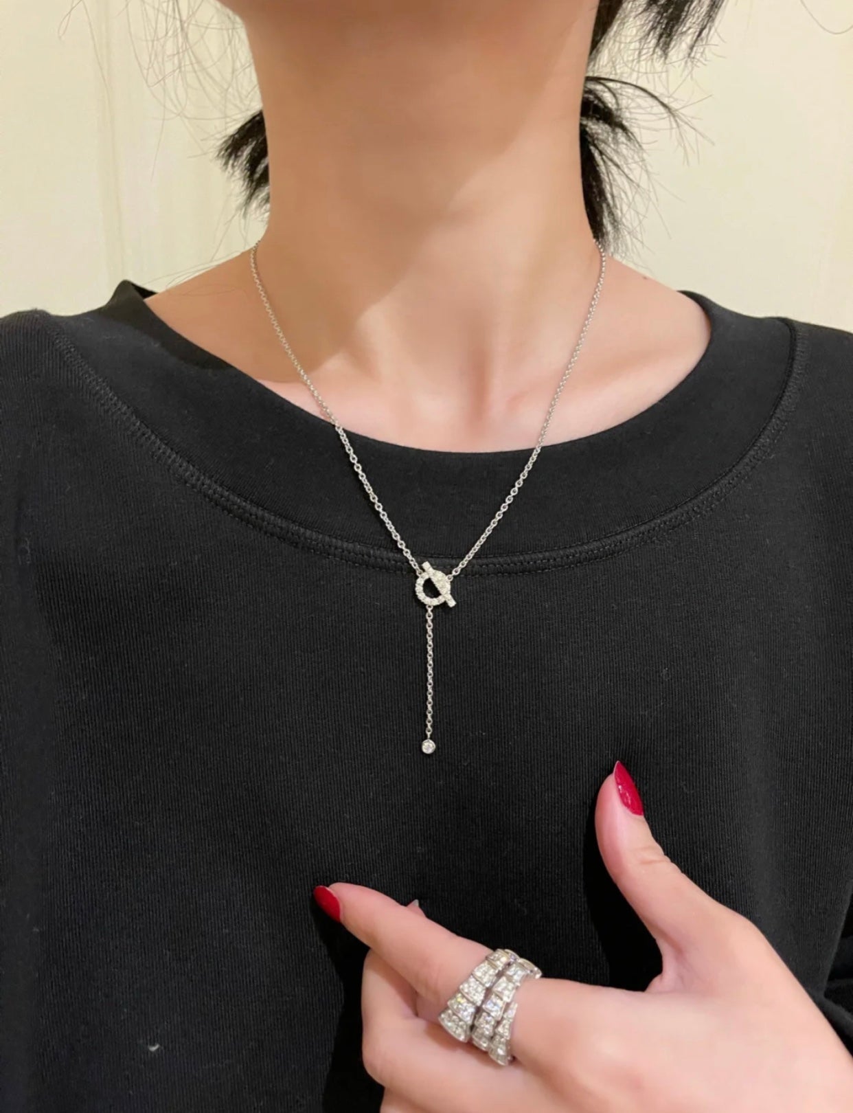 [Everoly JW]FINESSE SILVER DIAMOND NECKLACE