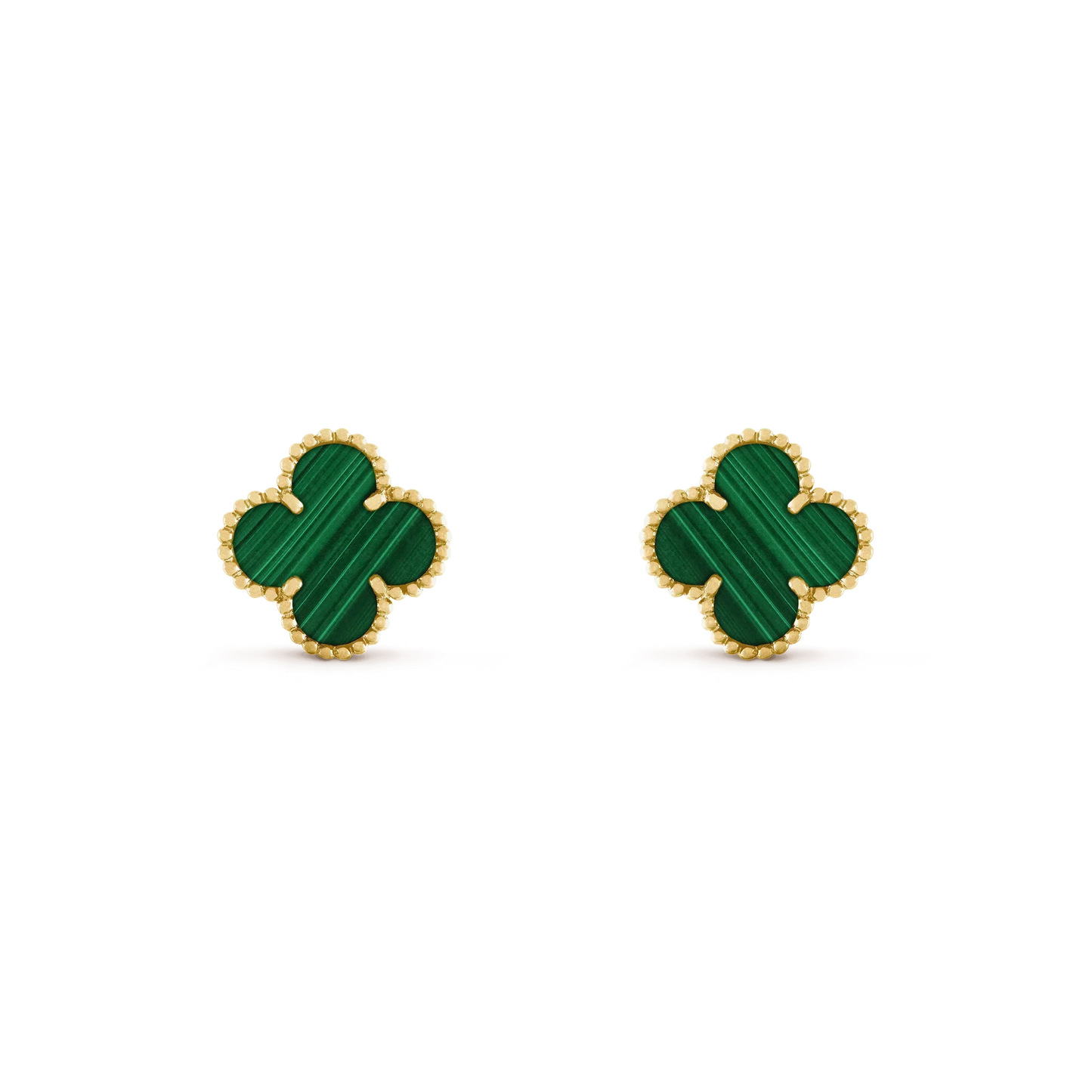 [Everoly JW]CLOVER MEDIUM 1 MOTIFS MALACHITE  EARRINGS