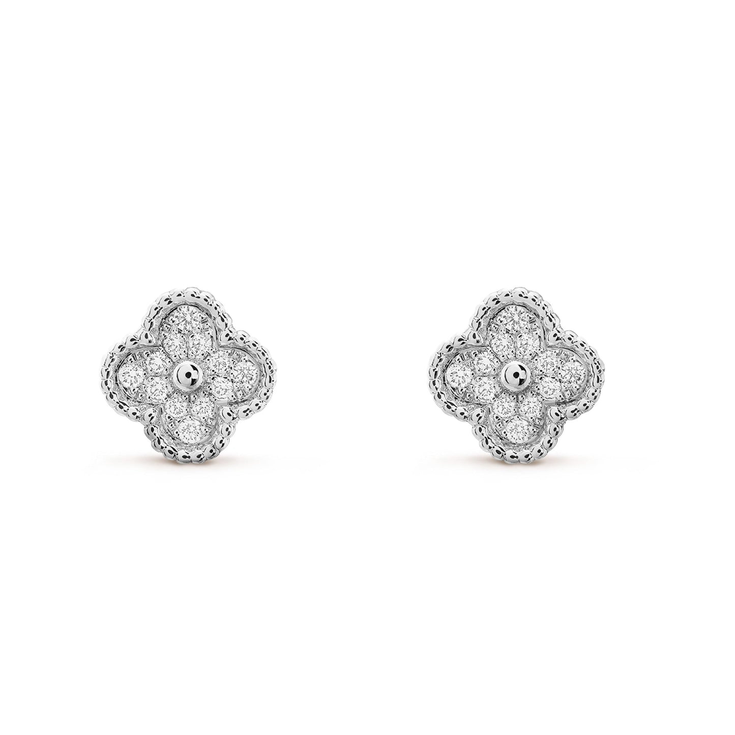 [Everoly JW]CLOVER MINI DIAMOND STUD EARRINGS
